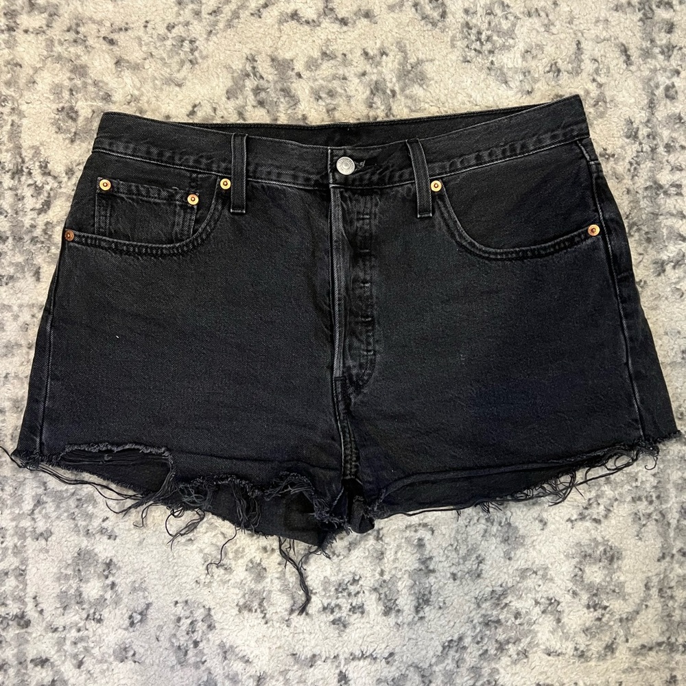 Levi’s 501 black denim shorts